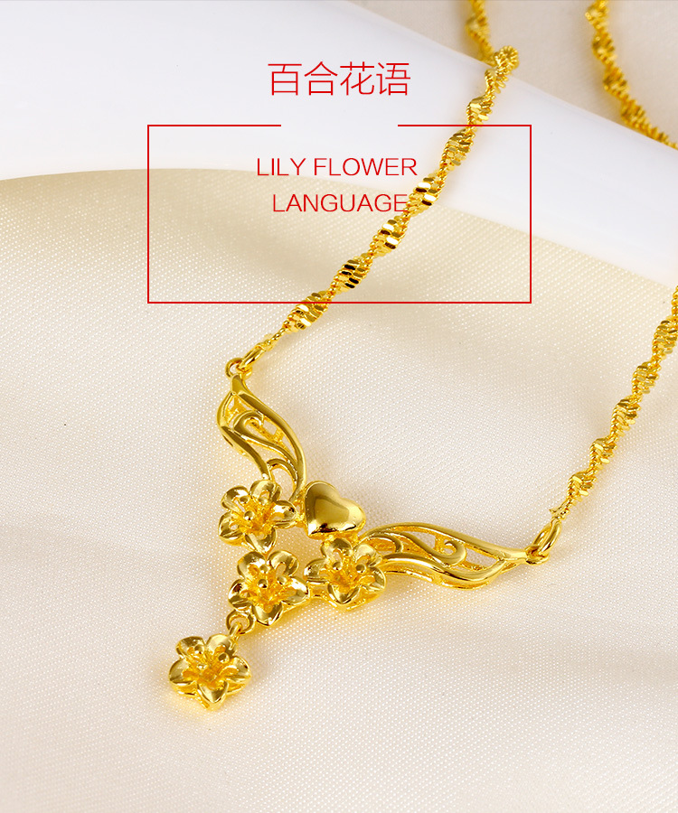 女项链新款气质婚庆项链沙金花朵锁骨金链女款新品送女友婚庆礼物|ruв категории Украшения,ювелирные изделия, кулон/кулон - от Buy2taobao.com для оказания профессиональной услуги покупки агента Taobao