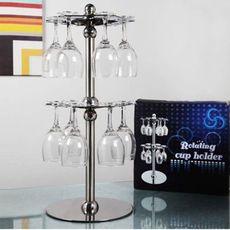 European style originality double-deck red wine Cup holder Stainless steel Cup holder Wine champagne Cup holder rotate Hanging cup holders Hanging cup holdersin the Tableware , Flagon/Wineglass/Wine , Wine category - from Buy2taobao.com to provide professional Taobao agent buy service
