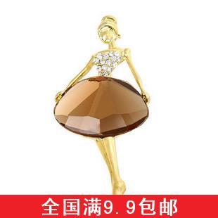  G-0018 日韩热卖饰品 美丽公主 芭蕾舞女孩 宝石胸针9.9全国包邮