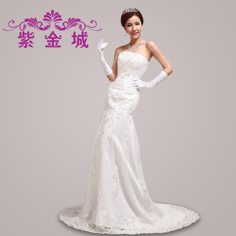 2013新款收腰鱼尾抹胸优雅公主婚纱礼服韩版甜美婚纱礼服紫金城 2013新款收腰鱼尾抹胸优雅公主婚纱礼服韩版甜美婚纱礼服紫金城