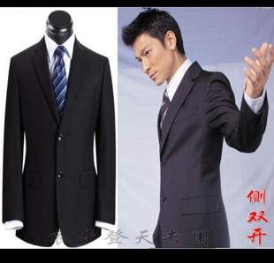  阿玛尼高贵西装套装 商务正装 侧双开两粒扣西服套装 男 后中开叉