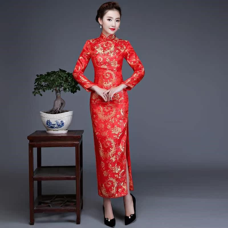 礼仪旗袍新娘酒店迎宾梅花宴会演出剪彩服装小姐礼服敬酒中式梅花|msdalam kategori Butik wanita / wanita, perkahwinan/Cheongsam/pakaian, pakaian/malam - dari Buy2taobao.com untuk memberikan perkhidmatan ejen Taobao profesional membeli