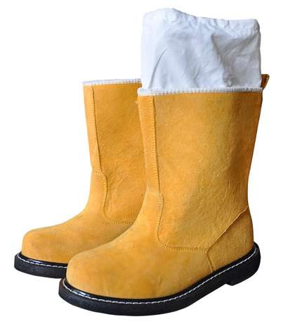 高筒牛皮单棉劳保鞋钢包头翻毛皮靴安全鞋电焊