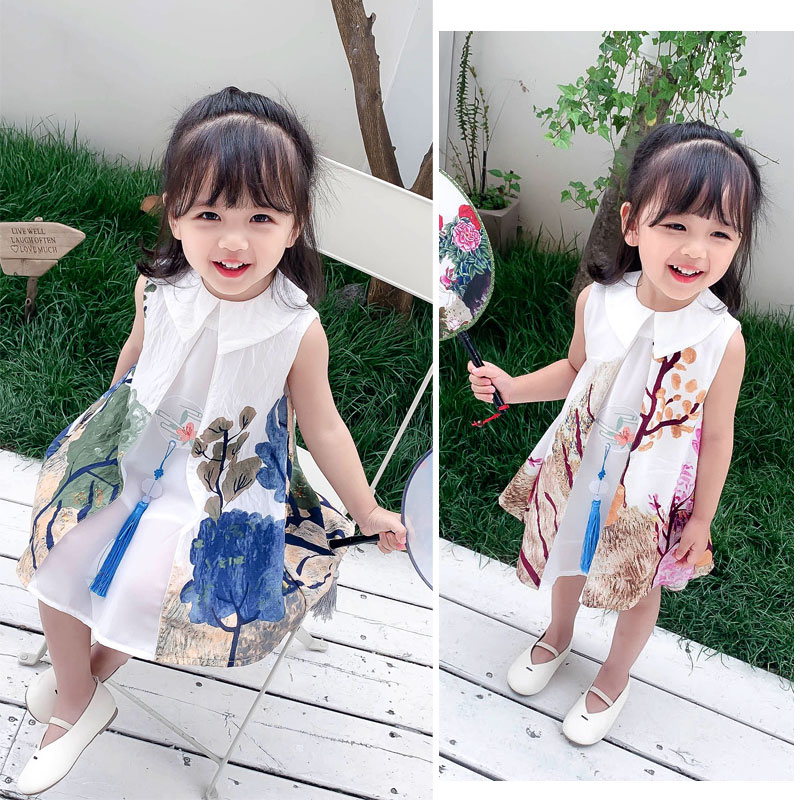 baby cheongsam summer Chinese style Painting Western style Little Girl Dress Korean Edition Easy girl Chiffon skirtin the Children/Baby/Family fitted , Children's Robes/Costume/National costume , Cheongsam category - from Buy2taobao.com to provide professional Taobao agent buy service