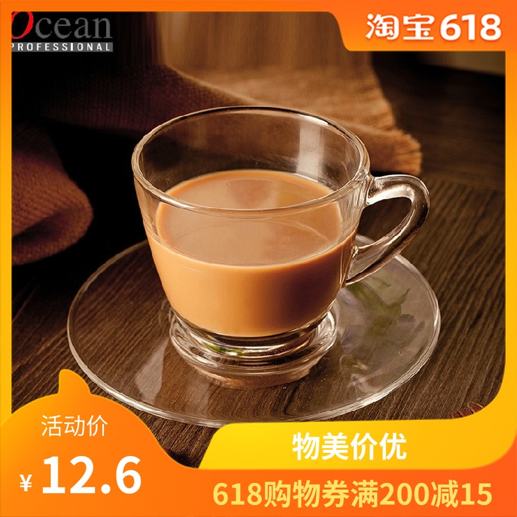 进口Ocean/欧欣咖啡杯套装玻璃花果茶杯配碟早餐牛奶杯子下午茶具在类目 餐饮具, 咖啡器具, 咖啡杯中 - 来自Buy2taobao.com提供专业的淘宝代购服务