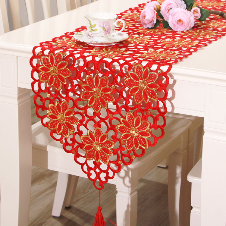 high-grade Luxurious Hollow Embroidery Table flag bright red Wedding celebration tablecloth Hollow rectangle TV cabinet Gabion gules Embroideryin the Home Fabric , Table cloth , Wallpaper/Table flag/Table and chair sets/Cushion category - from Buy2taobao.com to provide professional Taobao agent buy service