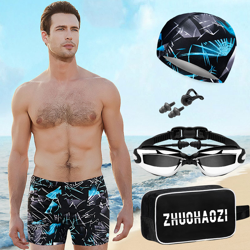 Men's boxer swim trunks fashion Quick drying ventilation Swimsuit Beach pants Add fertilizer Large Easy Hot springs Swimming equipmentin the Sports/Yoga/Fitness/Fans supplies , Swim , Men's swimwear category - from Buy2taobao.com to provide professional Taobao agent buy service