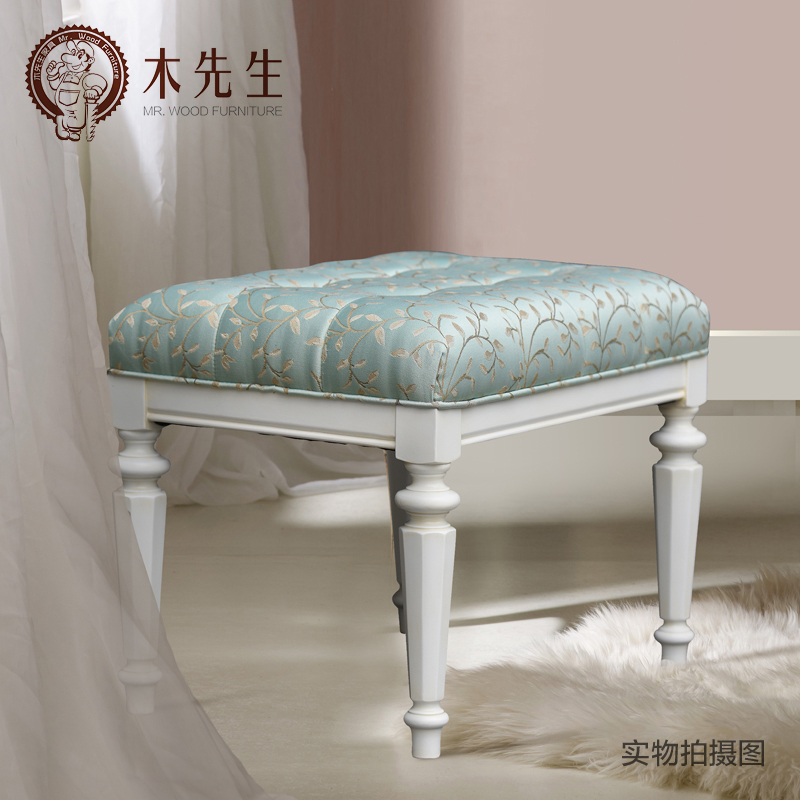 Sir Bed end stool American style furniture bedroom Dressing stool Shoe changing stool solid wood Fabric art rectangle householdin the Residential furniture , Class Seats , Stools , Bed end stool category - from Buy2taobao.com to provide professional Taobao agent buy service