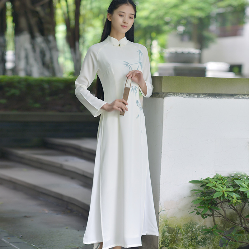 大码雪纺夏款茶服夏装女修身禅意旗袍改良版连衣裙文艺中国风很仙|msdalam kategori Butik wanita / wanita, perkahwinan/Cheongsam/pakaian, Cheongsam - dari Buy2taobao.com untuk memberikan perkhidmatan ejen Taobao profesional membeli