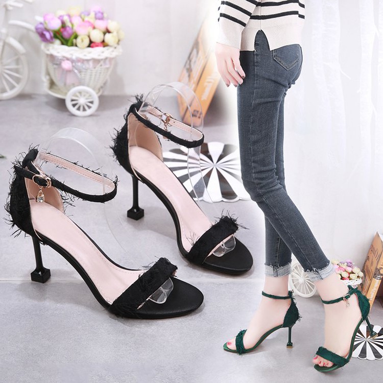 one word fairy Toe Sandals 2019 new pattern Korean Edition Versatile fresh High-heeled shoes Stiletto Red Shoesin the Shoes/Baby Shoes/Parent-child shoes , Parent-child shoes category - from Buy2taobao.com to provide professional Taobao agent buy service