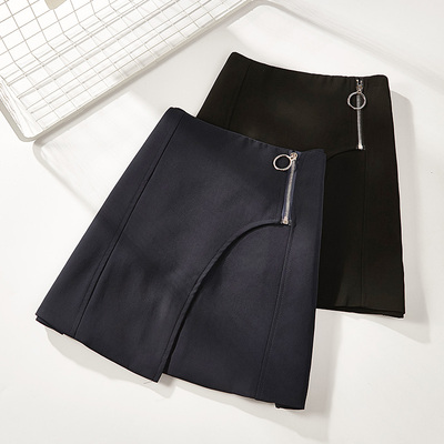 姐弟故事2018夏季新款时尚百搭气质侧边A字半身裙女855-11