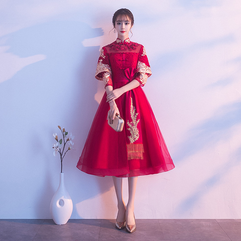 遮肚子秀禾孕妇敬酒服新娘2019新款春结婚小个子中式旗袍礼服高腰|ruв категории Женская одежда, Cвадебные платья, свадебное платье - от Buy2taobao.com для оказания профессиональной услуги покупки агента Taobao