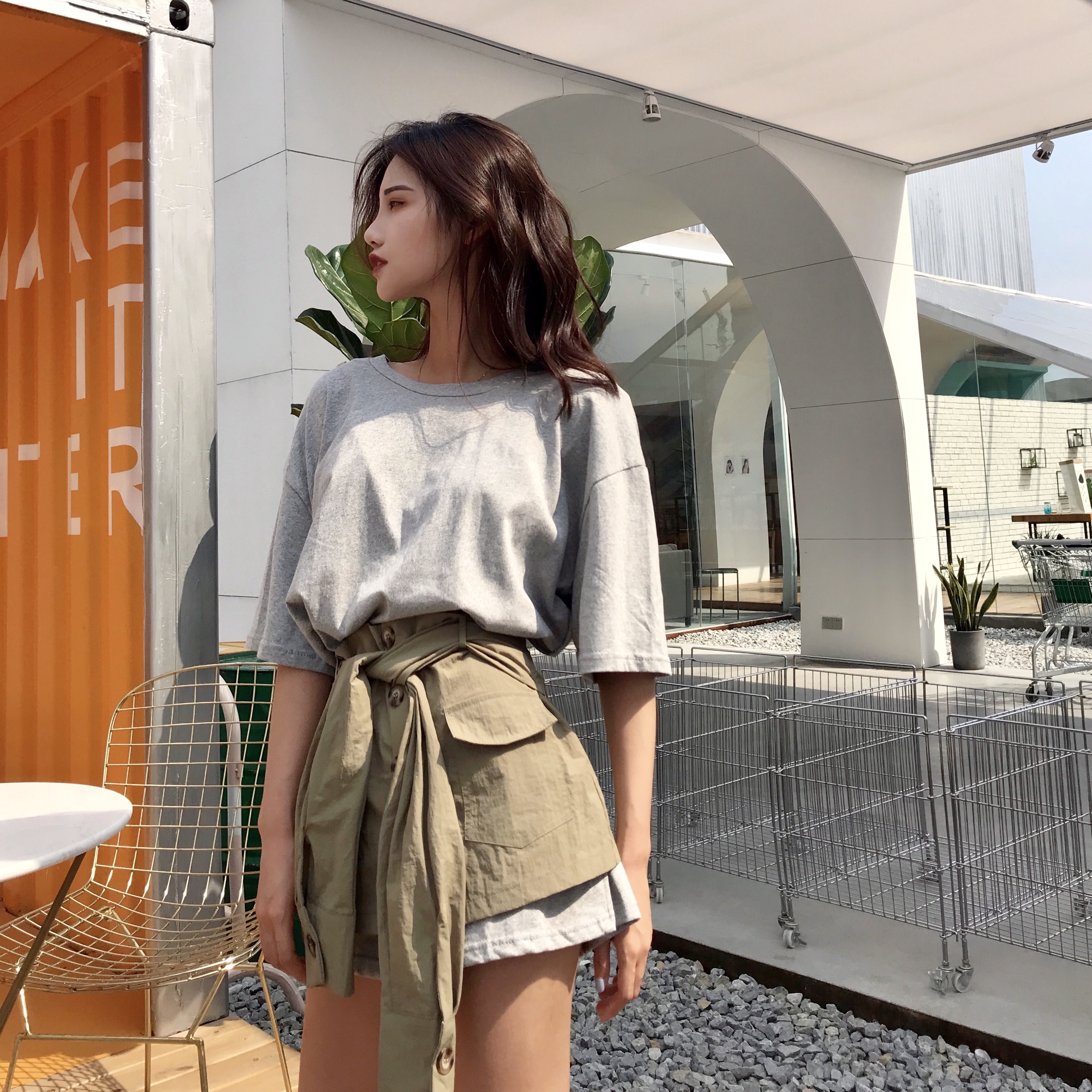 夏季2019新款工装绑带半身裙韩版chic短裙时尚A字裙高腰裙子女潮在类目 女装/女士精品, 半身裙中 - 来自Buy2taobao.com提供专业的淘宝代购服务