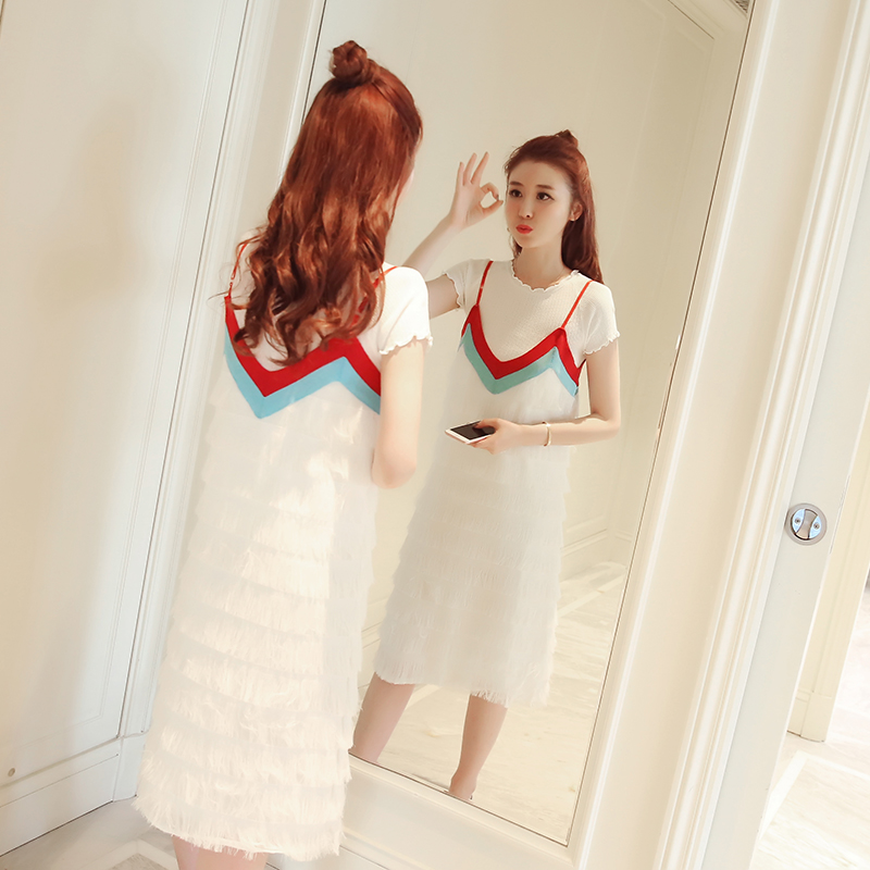pregnant woman suit Summer wear jacket 2019 new pattern Korean Edition fashion summer camisole Two piece set Chiffon pregnant woman Dressin the Maternity/Maternal supplies/Nutrition , Maternity , Dress category - from Buy2taobao.com to provide professional Taobao agent buy service