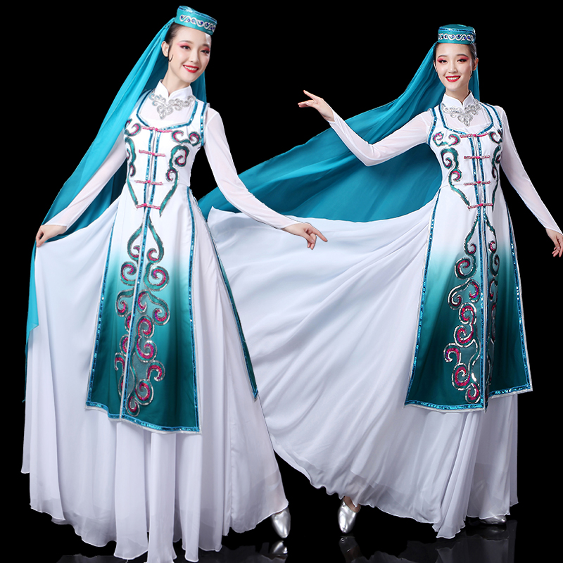 Xinjiang Dance Costume Big swing skirt 2019 new pattern Minority National Costume adult Hui Costume adultin the Women's clothing/Boutique , Costume/National costume/Stage costumes , National costume/Costumes category - from Buy2taobao.com to provide professional Taobao agent buy service