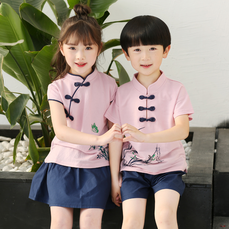 幼儿园园服复古中国风唐装旗袍裙学生校服六一表演服男童女宝套装在类目 童装/婴儿装/亲子装, 校服/校服定制中 - 来自Buy2taobao.com提供专业的淘宝代购服务
