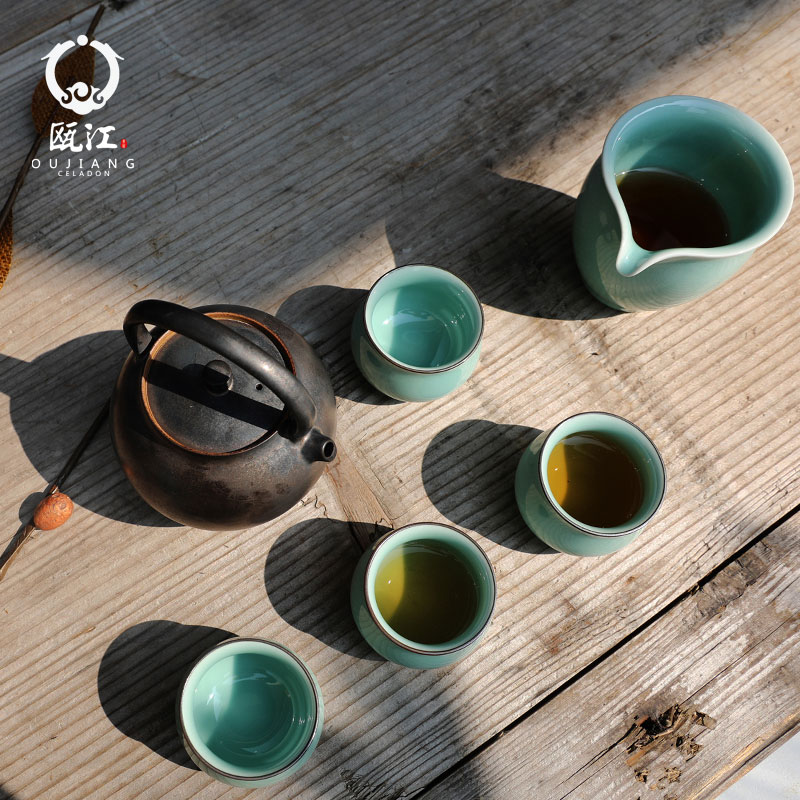 瓯江龙泉青瓷功夫茶具套装家用中式陶瓷茶道茶具春江花月夜礼盒装|ruв категории посуда, чайный сервиз, кунг - Фу, чайный сервиз - от Buy2taobao.com для оказания профессиональной услуги покупки агента Taobao