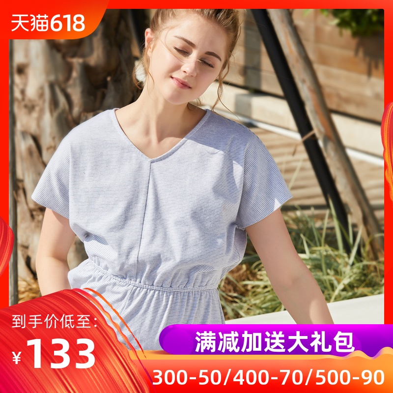 苏珊春夏孕妇装时尚 v领弹力纯棉条纹灰色中长款短袖口袋孕妇裙新|msdalam kategori Bekalan Ibu / Ibu / Pemakanan, bersalin, pakaian - dari Buy2taobao.com untuk memberikan perkhidmatan ejen Taobao profesional membeli
