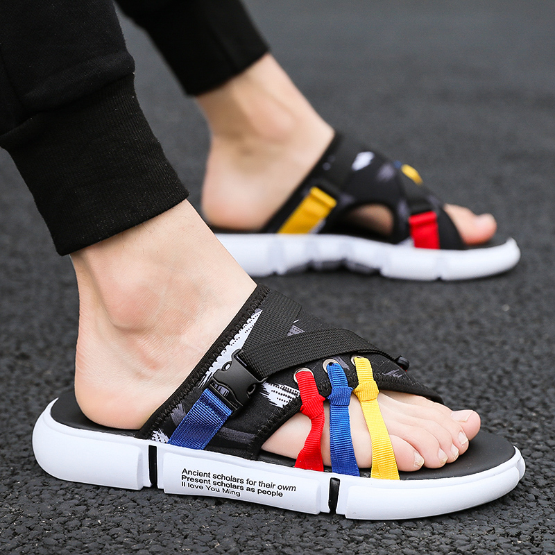 2019 new pattern sandals leisure time one word Sandy beach Sandals summer outdoor non-slip wear-resisting Trend Dual use slipperin the Men's Shoes, Slippers category - from Buy2taobao.com to provide professional Taobao agent buy service