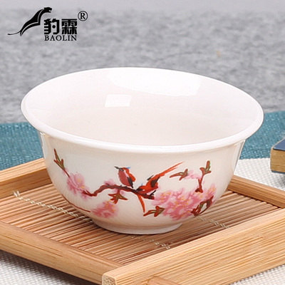 白瓷盏杯功夫小茶杯陶瓷茶盏茶碗家用单个品茗杯主人杯青花瓷泡茶