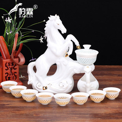 创意全半自动泡茶器冲茶器懒人功夫茶具套装家用石磨茶壶马道成功