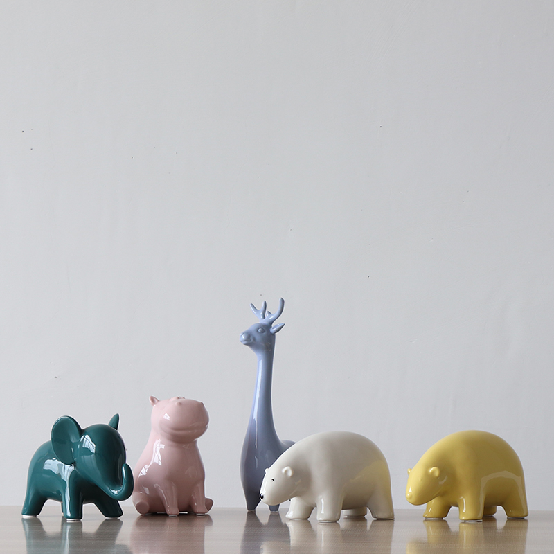 Northern Europe style Adorable pet ceramics Decoration Wine cabinet cupboard Fawn Hippo Polar bear Small elephant animal originality ornamentin the Home accessories , Decoration category - from Buy2taobao.com to provide professional Taobao agent buy service