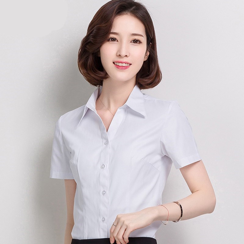 白衬衣外穿衬衫女工作服夏季上衣薄款内搭短袖潮流上班夏天纯色文在类目 女装/女士精品, 衬衫中 - 来自Buy2taobao.com提供专业的淘宝代购服务