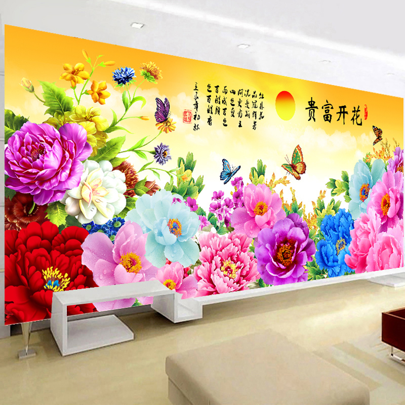 十字绣钻石画2019新款客厅砖石秀满钻大幅山水花开富贵点贴钻石绣|ruв категории домашний ткань, вышивка крестом и инструментов, принадлежностей, вышивка крестом suite - от Buy2taobao.com для оказания профессиональной услуги покупки агента Taobao