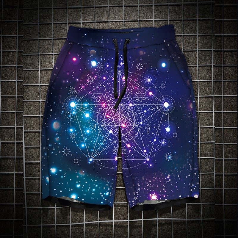 星空星座短裤男夏天休闲运动五分大裤衩潮夏季宽松速干男士沙滩裤在类目 男装, 休闲裤中 - 来自Buy2taobao.com提供专业的淘宝代购服务