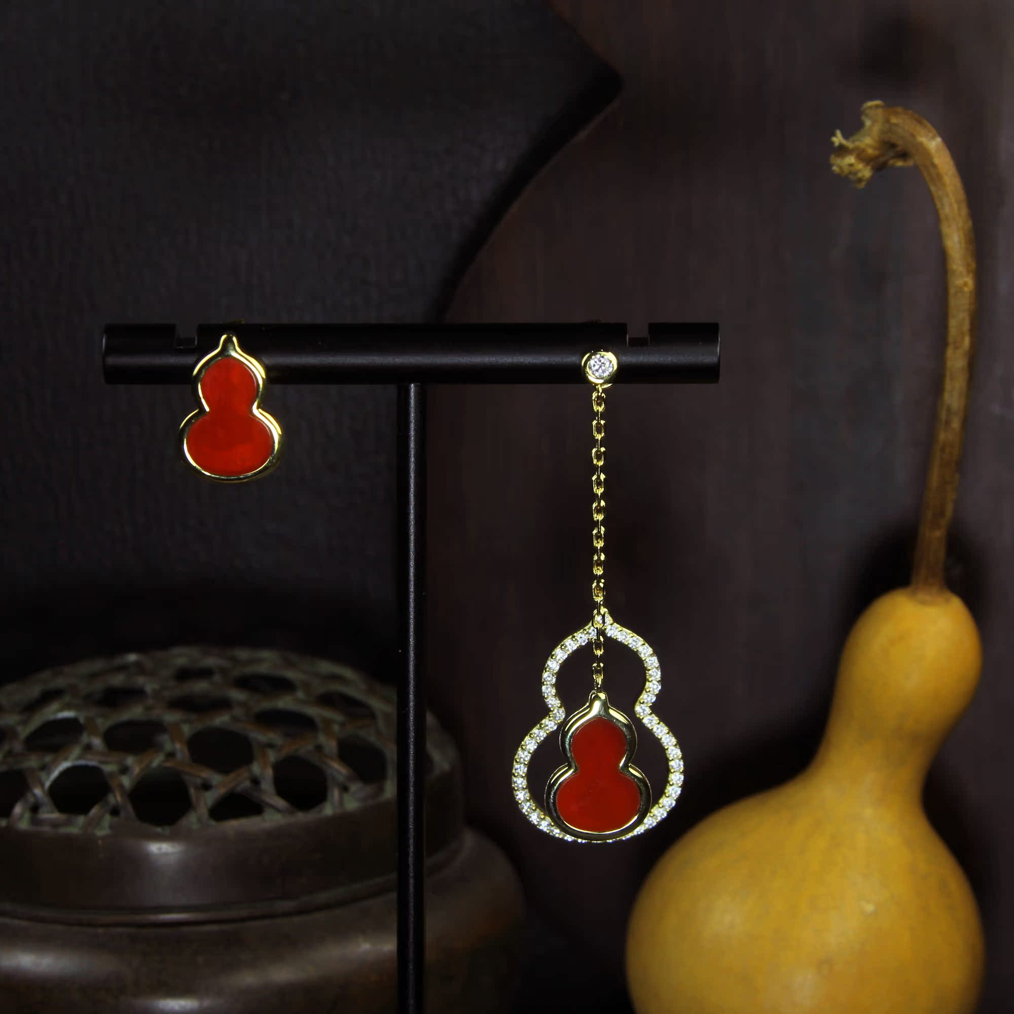 Surreal Prospector Pu Songling>Jointly Fluke double to Earrings 925 Silver gilt earringsin the Accessories/Fashion Jewelry, Earring , Earring category - from Buy2taobao.com to provide professional Taobao agent buy service