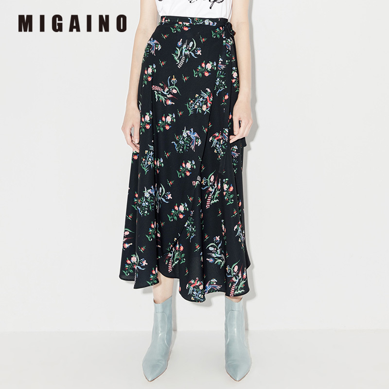 曼娅奴专柜正品2018春装新款时尚高腰碎花中长款半身裙 MI12EC072|ruв категории Женская одежда, юбка - от Buy2taobao.com для оказания профессиональной услуги покупки агента Taobao