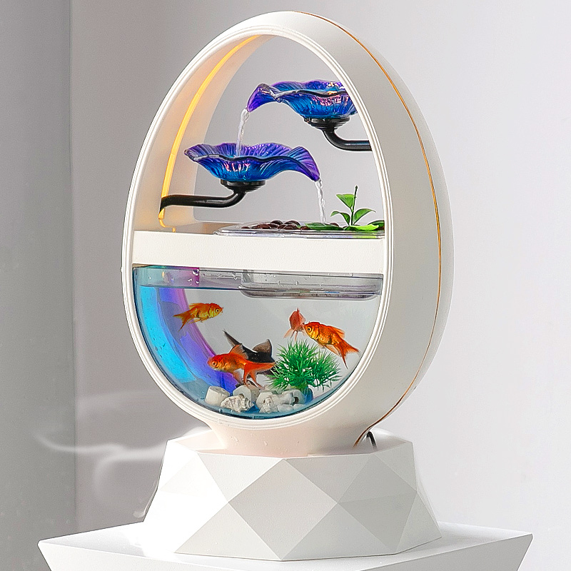 originality fish tank Decoration Flowing water a living room Office desktop humidifier Home Furnishing ornament Feng Shui round Luckyin the Home accessories , Decoration category - from Buy2taobao.com to provide professional Taobao agent buy service