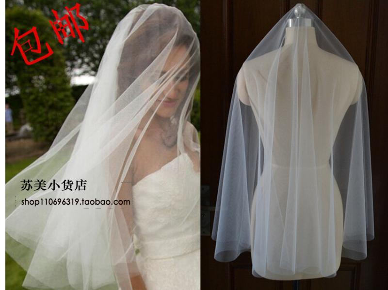 包邮新娘结婚头纱简约单层遮面纱素纱1.5米3米软头纱婚纱头纱|msdalam kategori Aksesori/Belt kulit/Hat/Muffler, aksesori pakaian perkahwinan, Veil - dari Buy2taobao.com untuk memberikan perkhidmatan ejen Taobao profesional membeli