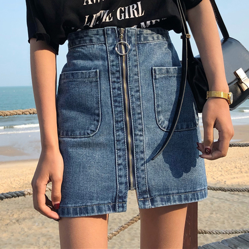 2019夏季韩版大码胖mm高腰牛仔短裙女宽松显瘦学生包臀a字半身裙|ruв категории Женская одежда, юбка - от Buy2taobao.com для оказания профессиональной услуги покупки агента Taobao