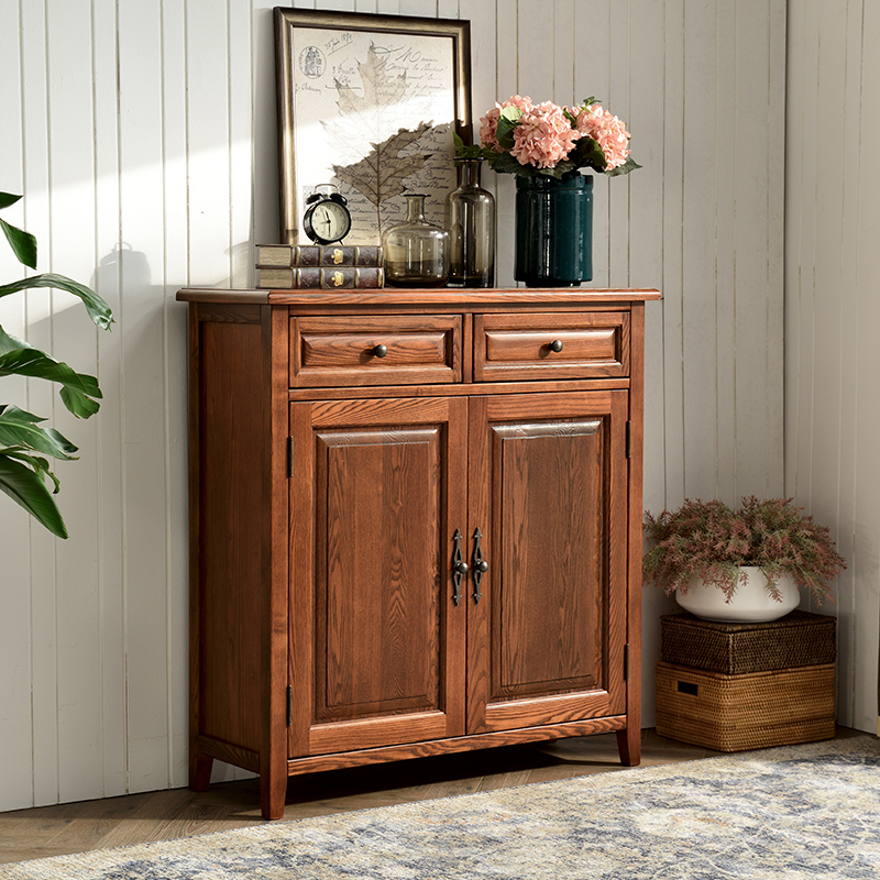 美式实木鞋柜 简约多功能边柜大容量入户收纳柜子白蜡木原木家具|ruв категории жилой мебели, кабинет, чистка - от Buy2taobao.com для оказания профессиональной услуги покупки агента Taobao