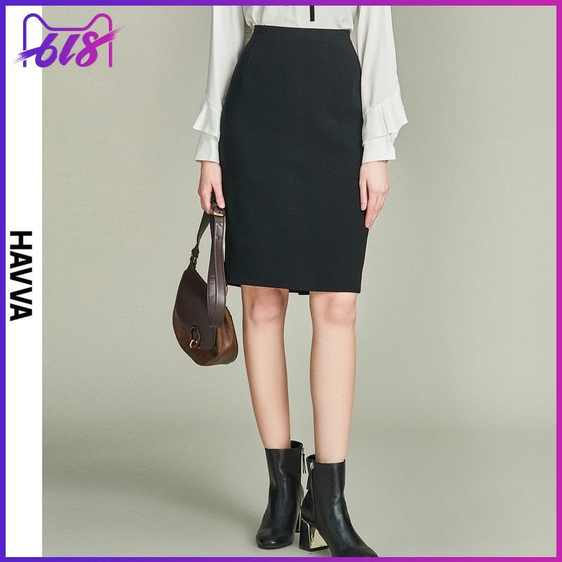 HAVVA2019 summer new pattern black Versatile Show thin Body skirt Occupation Dress skirt Q4526in the Women's clothing/Boutique , Skirts category - from Buy2taobao.com to provide professional Taobao agent buy service