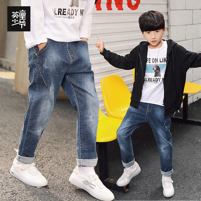 男童牛仔裤2018新款秋装儿童裤子长裤韩版潮宝宝弹力小脚裤春秋款