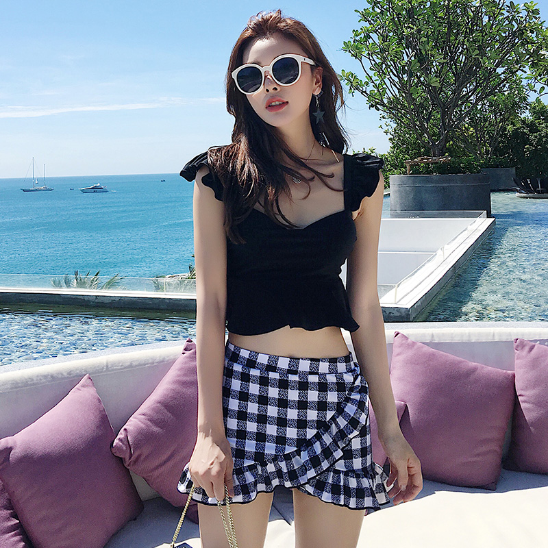 Swimsuit conservative student Fission Small chest Gather 2019 new pattern Swimming suit Show thin Skirt Flat angle hot spring Swimwearin the Sports/Yoga/Fitness/Fans supplies , Swim , Split swimsuit category - from Buy2taobao.com to provide professional Taobao agent buy service