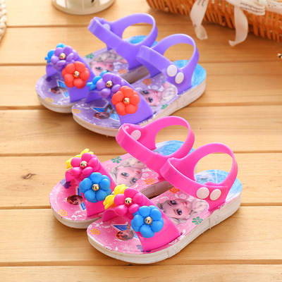 夏季新款儿童包头塑料凉鞋软底卡通宝宝婴儿学步防滑男女童凉拖鞋