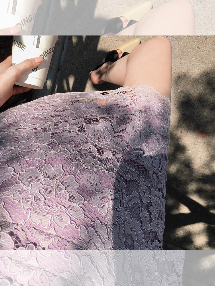 Zhang Dayi Lace Skirt Autumn 2019 Spring A word skirt Hollow fashion Paige Versatile Body skirtin the Women's clothing/Boutique , Skirts category - from Buy2taobao.com to provide professional Taobao agent buy service