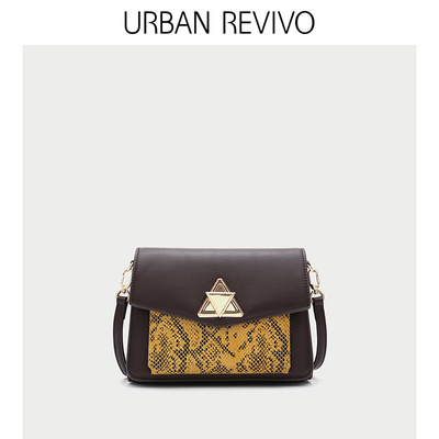URBAN REVIVO2018秋冬新品女士配饰金属扣饰斜挎包AE36RB4N2000