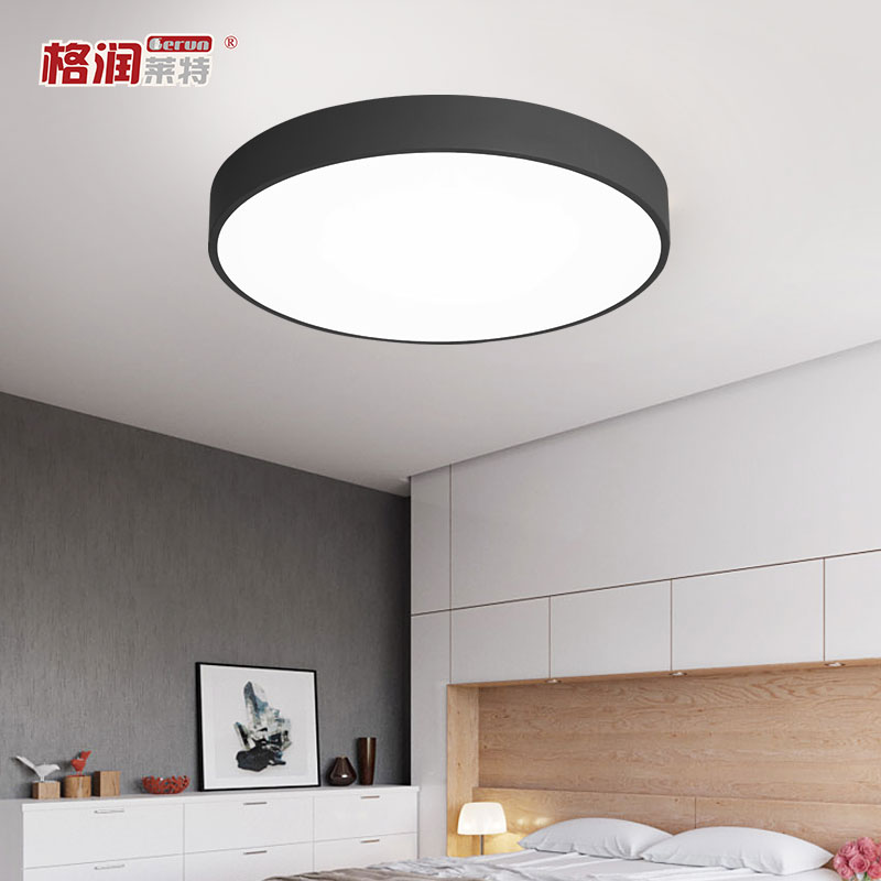 格润莱特led吸顶灯卧室灯具 三色变光现代简约 黑色32W圆形铁艺灯|msdalam kategori keluarga memasang ibu, Lampu & Lighting Fixtures, siling - dari Buy2taobao.com untuk memberikan perkhidmatan ejen Taobao profesional membeli