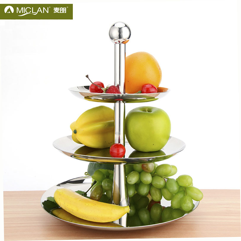 Stainless steel fruit bowl Fruit bowl three layers Fruit plate candy Dessert plate Fruit plate originality Fruit platein the Tableware , Tableware , Fruit bowl/Fruit plate/Hamper category - from Buy2taobao.com to provide professional Taobao agent buy service