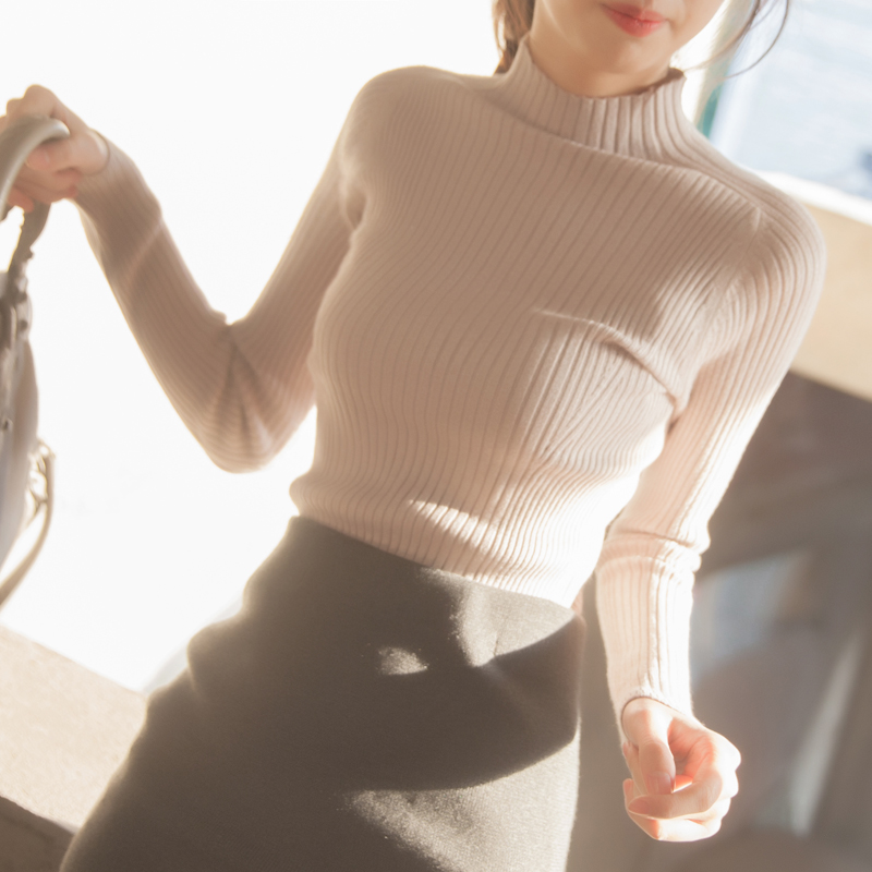 韩莉歌秋冬半高领内搭毛衣套头衫韩版修身显瘦打底衫针织衫女|ruв категории Женская одежда, свитер - от Buy2taobao.com для оказания профессиональной услуги покупки агента Taobao