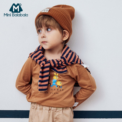 迷你巴拉巴拉男童长袖T恤2018秋装新款宝宝上衣儿童体恤衫潮