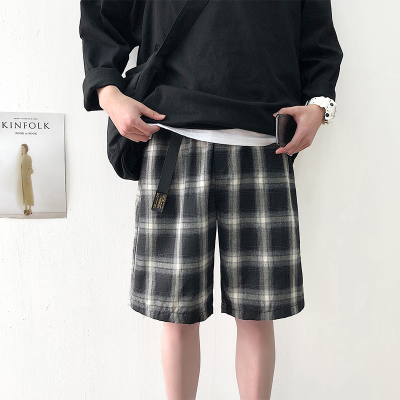 夏季新款港风格子短裤男宽松五分裤男士韩版潮流中裤休闲百搭裤子|ruв категории Мужская одежда, брюки - от Buy2taobao.com для оказания профессиональной услуги покупки агента Taobao