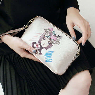 手拿包女2019新款韩版简约零钱包女士小手包手腕包单肩斜挎手机包