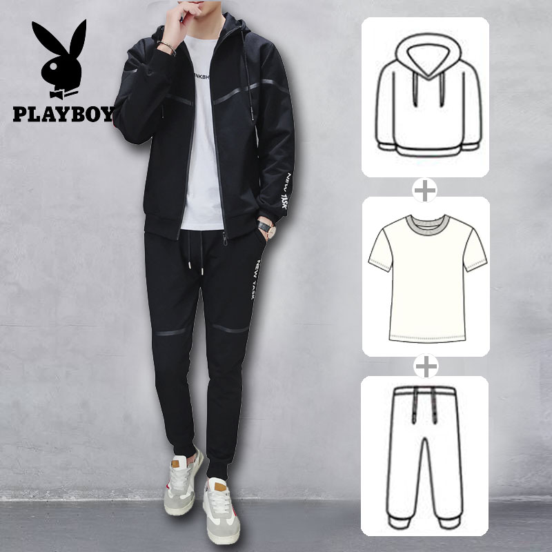 Dandy Hooded Sports suit Korean Edition Trend leisure time Three-piece Suite Youth handsome clothes Spring new patternin the Men's clothing, Set , Leisure sports suit category - from Buy2taobao.com to provide professional Taobao agent buy service