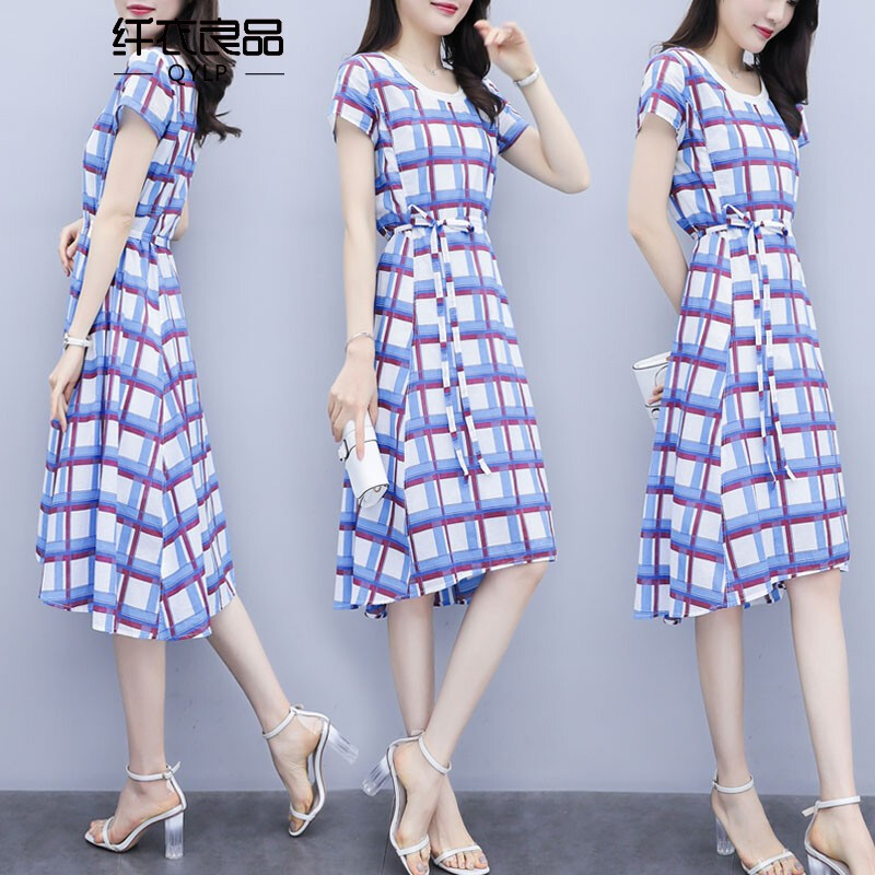 纤衣良品2019夏装新款夏季女装修身显瘦不规则撞色格纹收腰裙中长在类目 户外/登山/野营/旅行用品, 户外服装, 冲锋衣裤, 冲锋衣裤套装中 - 来自Buy2taobao.com提供专业的淘宝代购服务