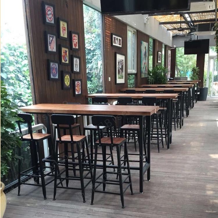 實木餐桌椅咖啡廳酒吧休閑飲吧台長吧桌高腳吧椅凳啤酒屋高腳桌椅在類目 商業/辦公傢俱, 娛樂/酒吧/KTV傢俱, 卡座中 - 來自Buy2taobao.com提供專業的淘寶代購服務